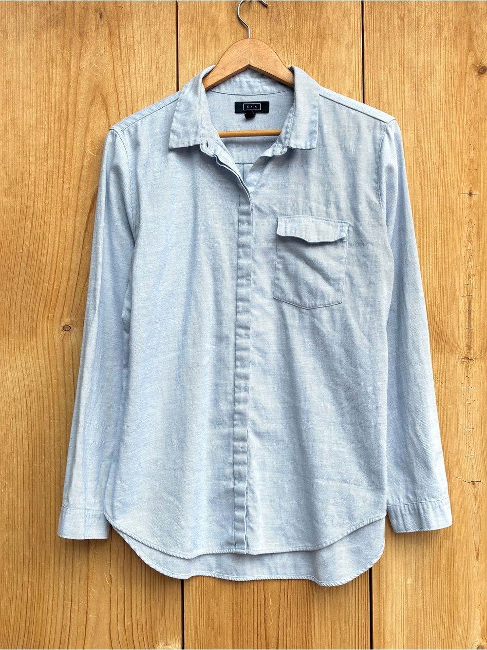 AYR Women Button Up Light Blue Top Sz Large